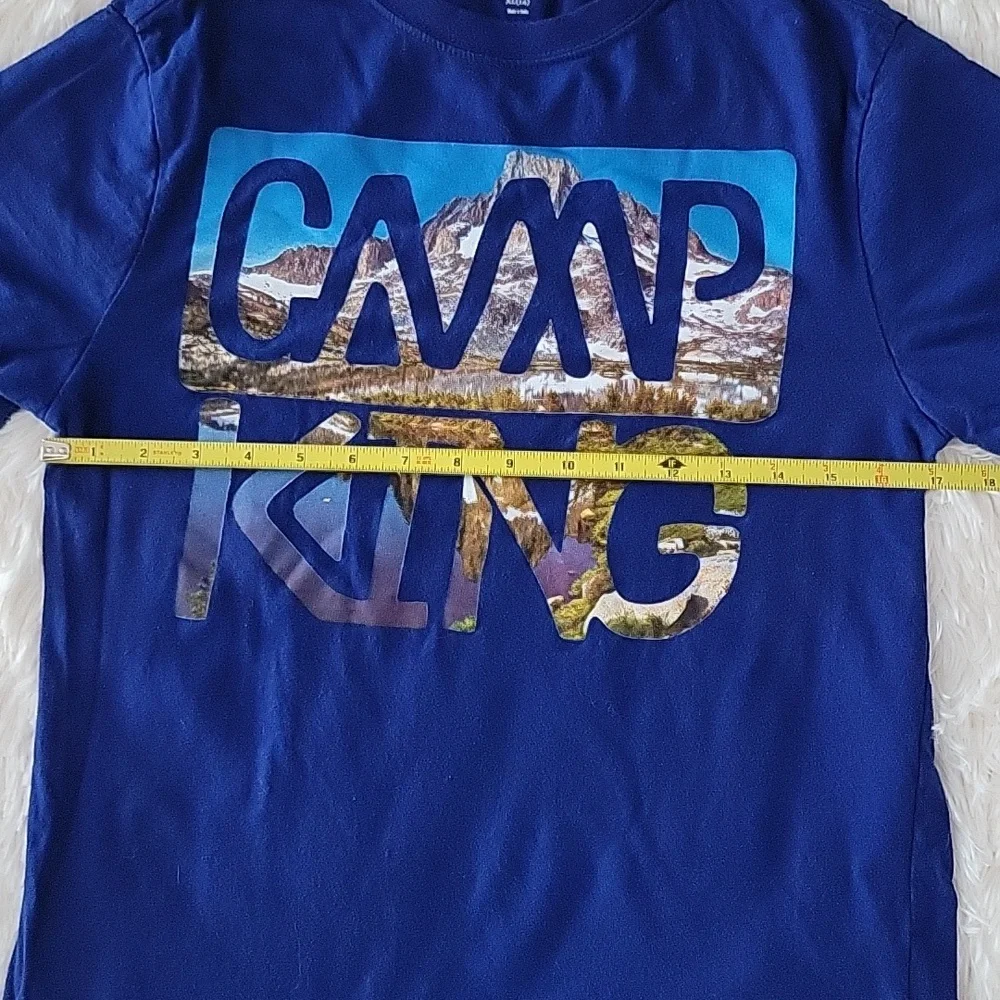 Gymboree Camp King Blue And Gray Long Sleeve Shirt Size 14